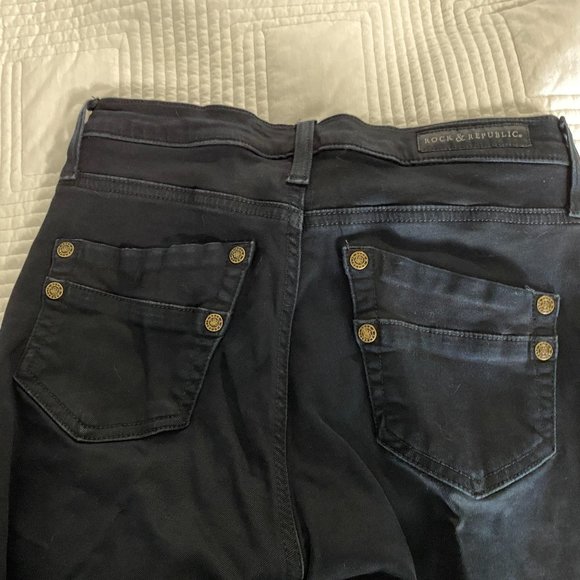 EUC Rock & Republic Black Kashmere Skinny Jeans~8 - Picture 5 of 11